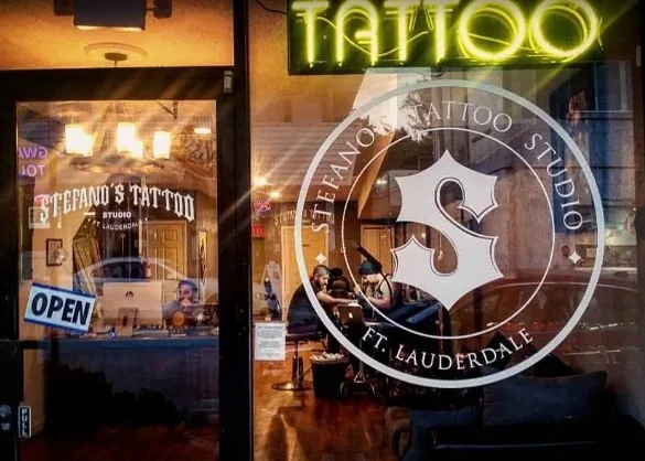Exterior of Stefano's Tattoo Studio in Fort Lauderdale, Florida