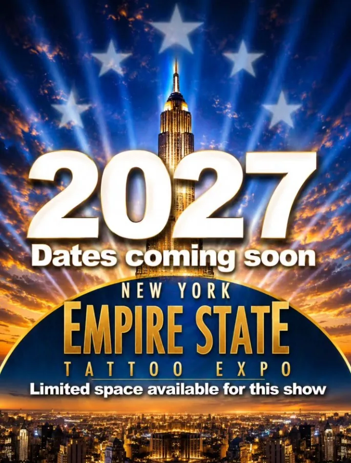 New York Empire State Tattoo Expo 2027 announcement poster